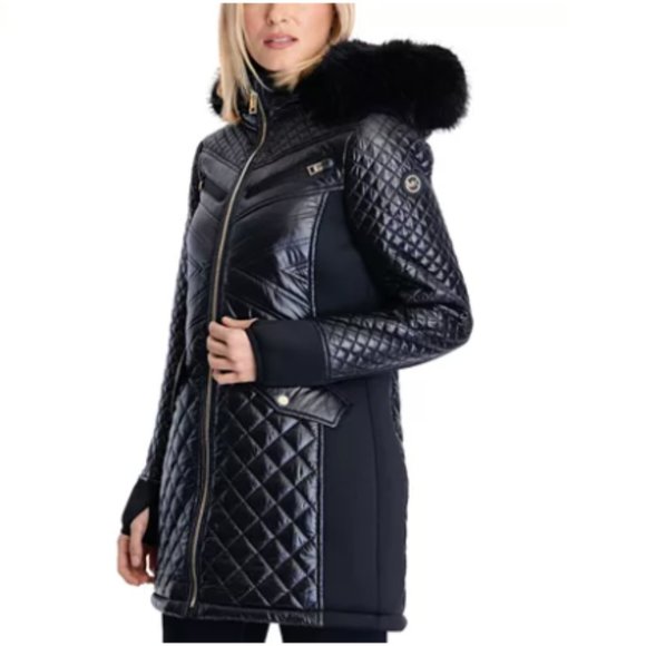 NEW MICHAEL Michael Kors Hooded Quilted Coat - Picture 2 of 7